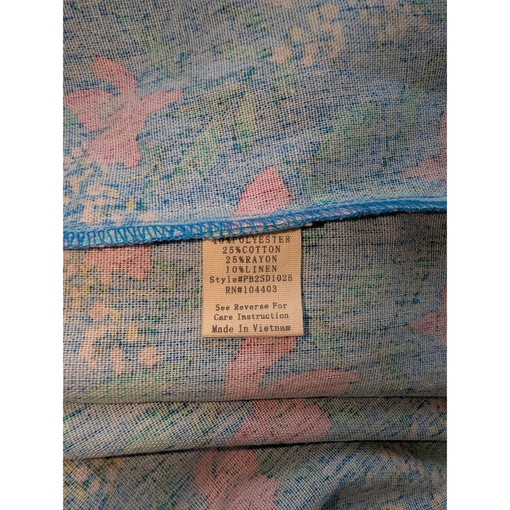Perch by Blu Pepper Blue Pink Floral Babydoll Dress Ruffle Sleeve - Picture 4 of 7